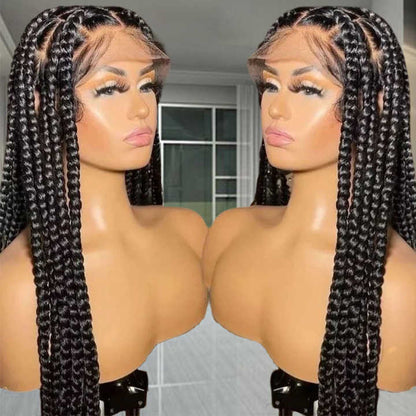 HD Lace Front Wig Braided Lace Front Wig Black Women Glueless Full HD Lace Wig