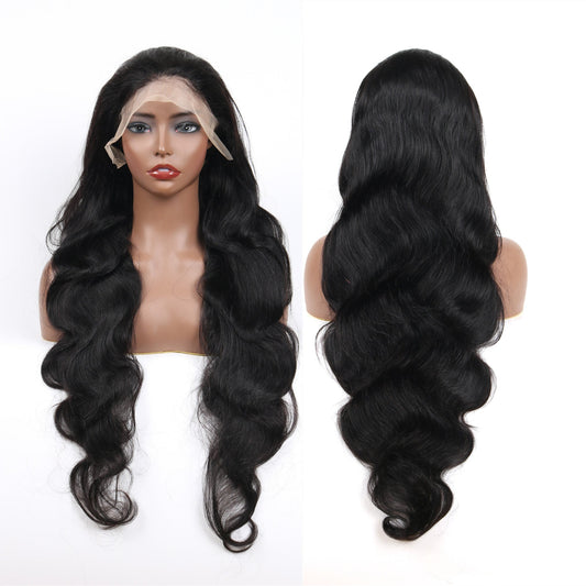 Human hair water wave curly lace front wig, HD lace front human hair wig, black women full lace creative wig