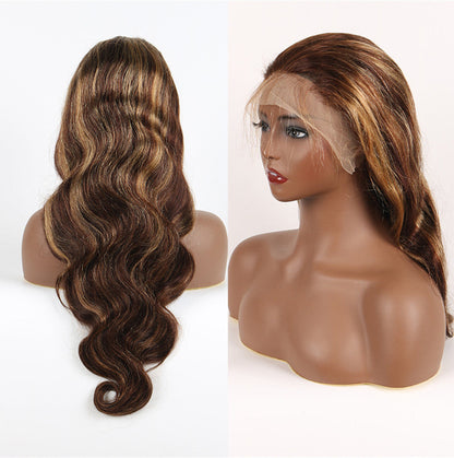 Human hair water wave curly lace front wig, HD lace front human hair wig, black women full lace creative wig