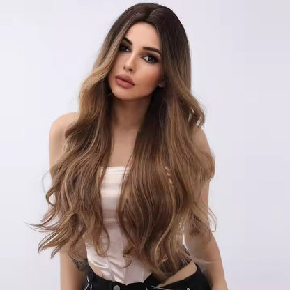 Fashion Wigs Synthetic Wigs Future Fiber Brown Highlights Dye Gradient